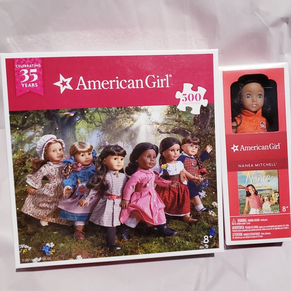 Pre-bundle: American Girl Anniversary 500 Piece Puzzle Set, NIB Mini Nanea Doll